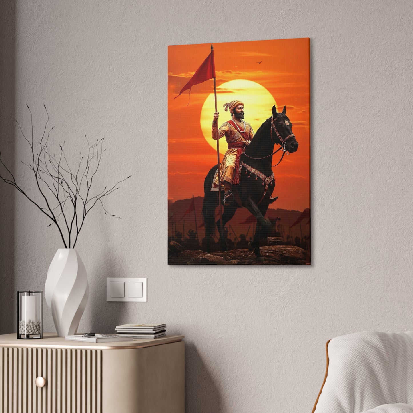 Majestic Warrior Canvas Print, Inspirational Art, Home Decor, Horse Lover Gift, Gift for History Buffs, Wall Art Decoration
