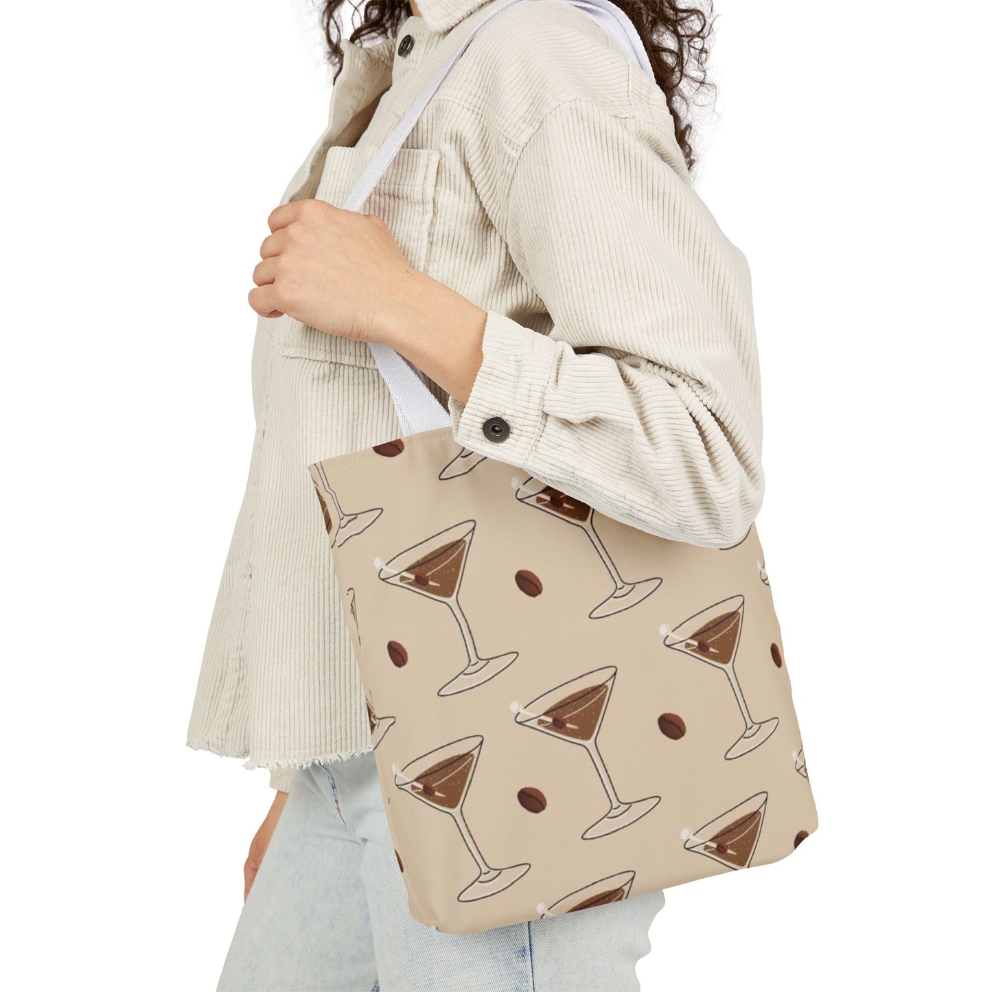 Coffee Lover's Canvas Tote Bag with Colorful Straps