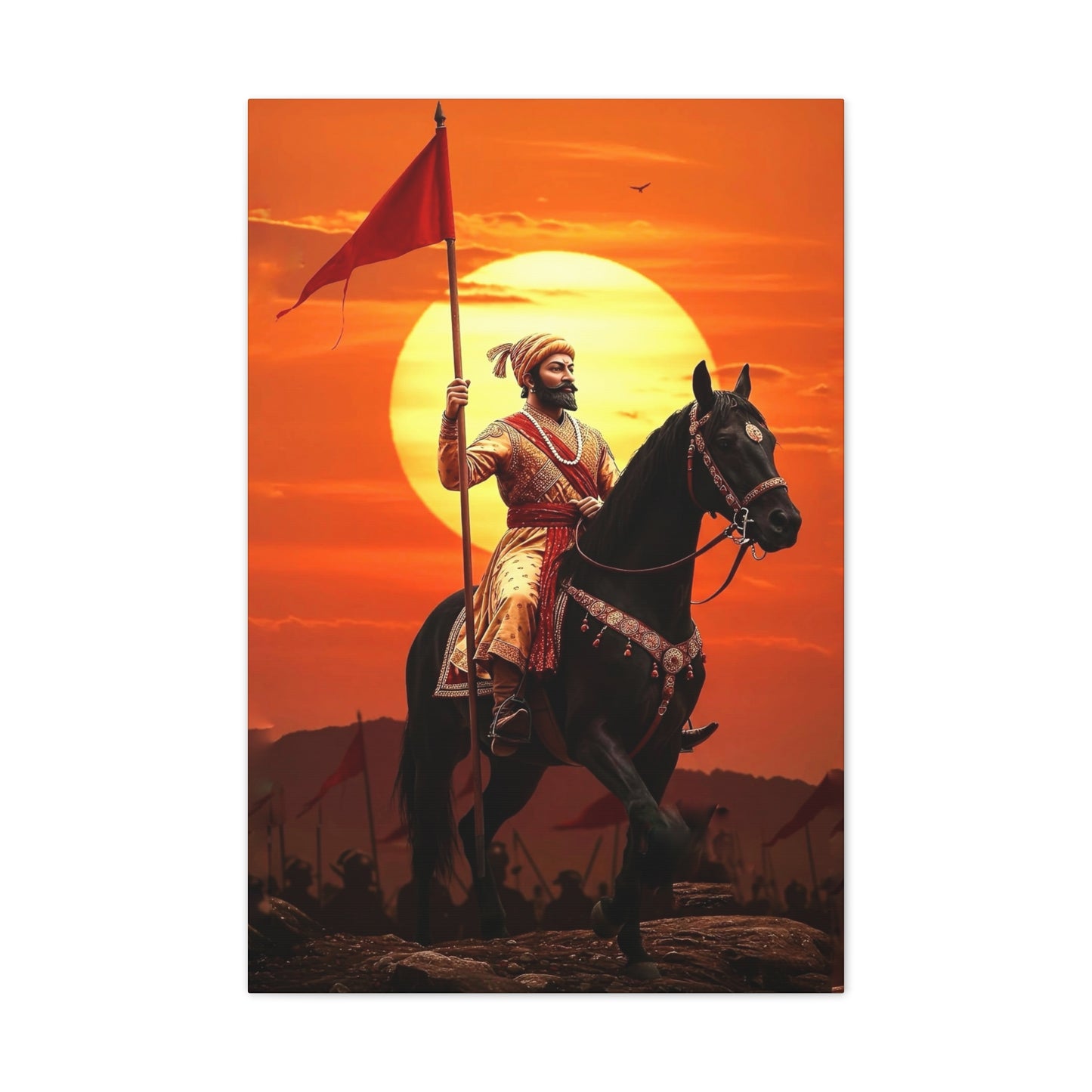 Majestic Warrior Canvas Print, Inspirational Art, Home Decor, Horse Lover Gift, Gift for History Buffs, Wall Art Decoration