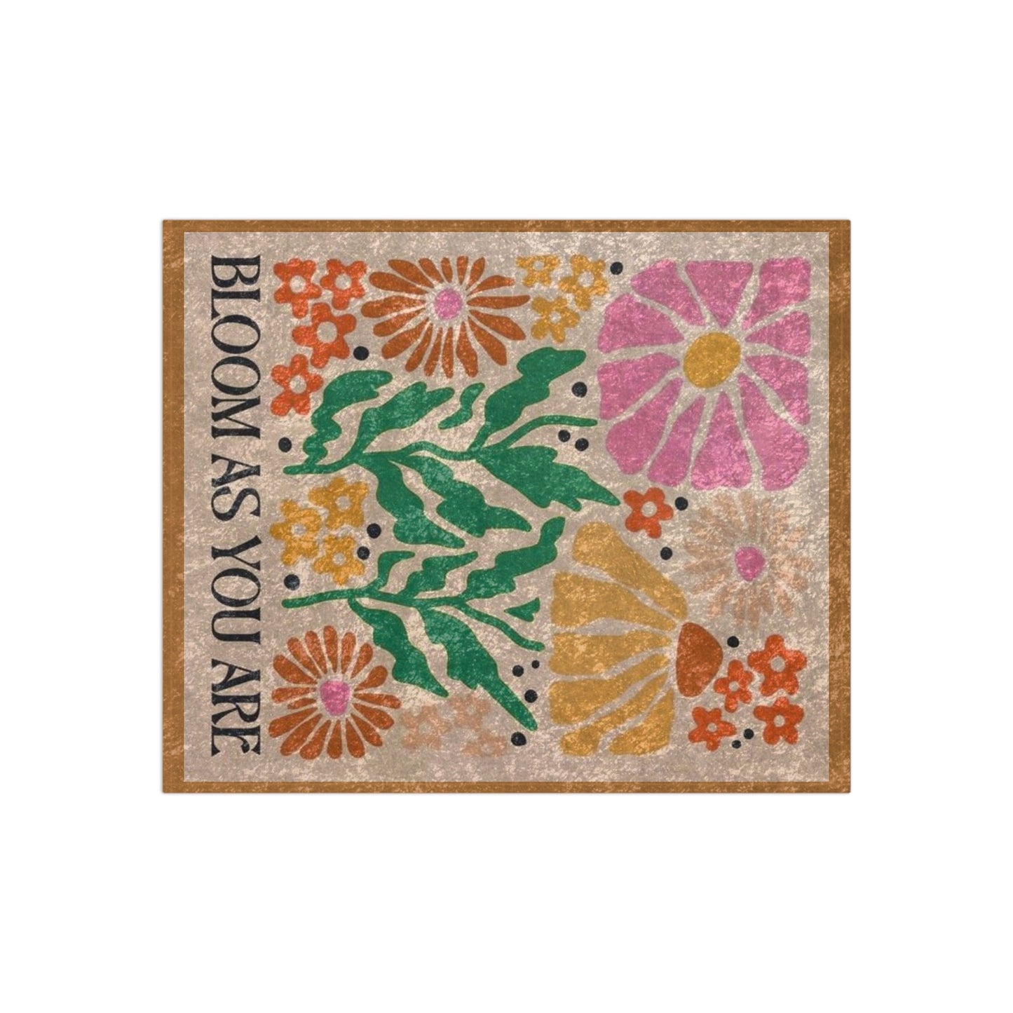 Bloom As You Are Crushed Velvet Blanket - Cozy Floral Throw for Home Decor