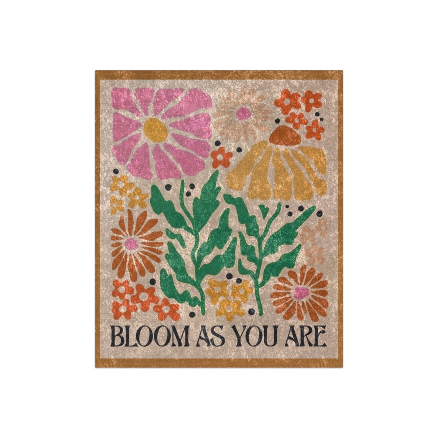 Bloom As You Are Crushed Velvet Blanket - Cozy Floral Throw for Home Decor